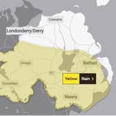 The Met Office has issued a yellow weather warning for rain across many parts of Northern Ireland.
