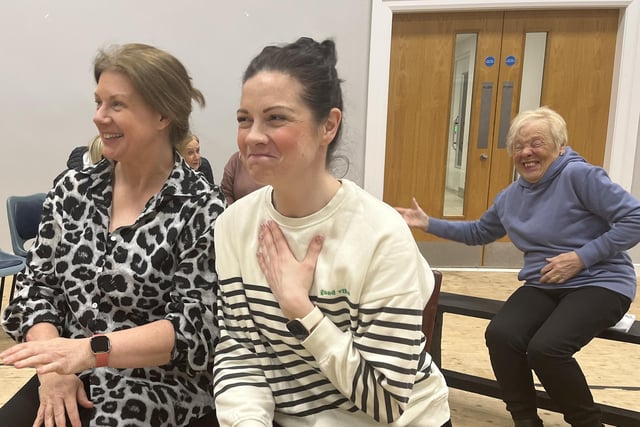 Pictured in rehearsals for Ballywillan Drama Group's production of Fiddler on the Roof are Una Culkin who plays Tevye's wife Golde, Clare Campbell who plays her daughter Tzeitel and Olive Hemphill who plays Yente the Matchmaker.