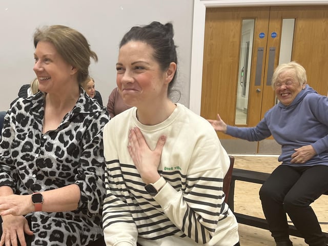 Pictured in rehearsals for Ballywillan Drama Group's production of Fiddler on the Roof are Una Culkin who plays Tevye's wife Golde, Clare Campbell who plays her daughter Tzeitel and Olive Hemphill who plays Yente the Matchmaker.