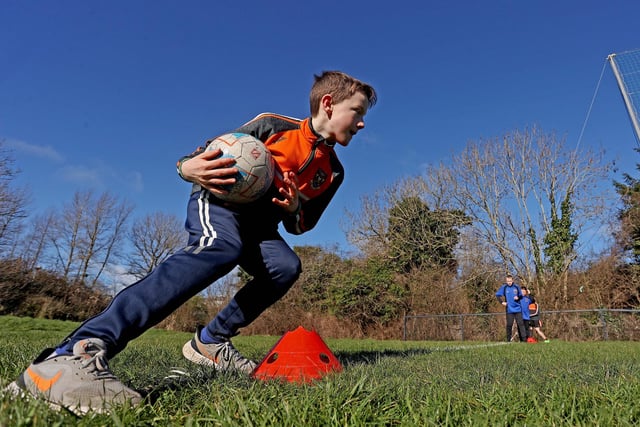 A pupil from Cross and Passion College, Ballycastle, getting stuck into the project