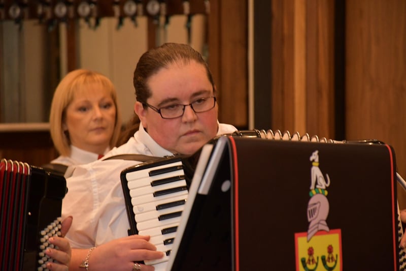 A member of the John Hunter Accordion Band
