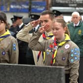 Portadown Scouts during Sunday's ceremony.