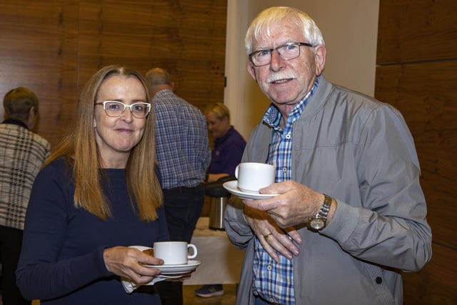 Eugene Kelly pictured with Councillor Cara McShane at a reception for St Vincent de Paul volunteers