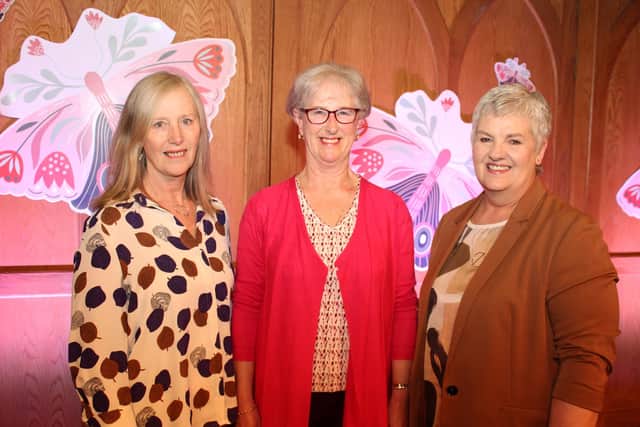 Left to right Presbyterian Women’s outgoing president Ellen Hillen, with her predecessor Ann Wilson and the incoming PW president, who accompanied Mrs Hillen to Ukraine, Linda Beattie. Pic credit: PCI