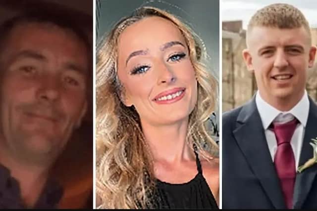 Crash victims John Guy, Laura Hoy-Henry, and Conor Quinn.