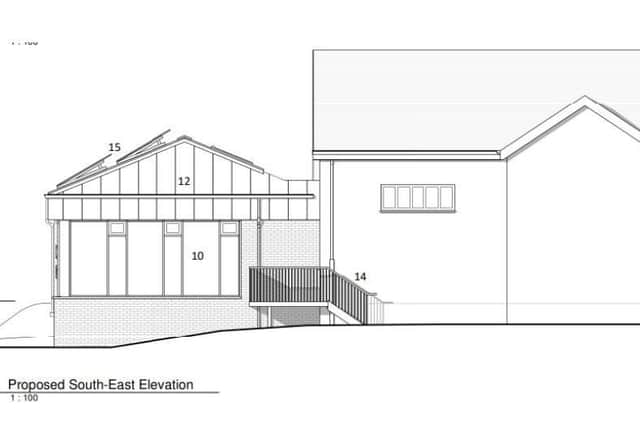 The proposed south-east elevation, with the approved extension. Credit: Mid Ulster District Council