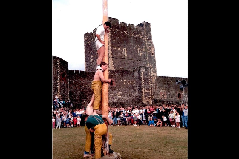 Pole-climbing race.