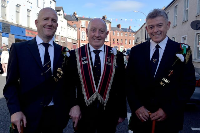 Looking smart and ready for Scarva are Sir Knights, Wilson Chambers, Robbie Anderson and Jim White. PT28-303.
