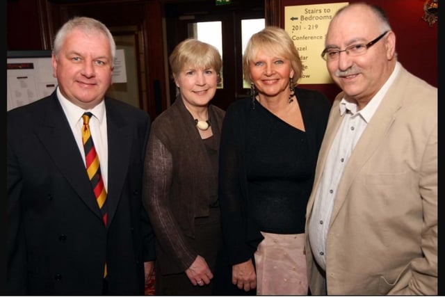 Trevor Harris with Lorriane Craig and Roberta and Joe Smith during Ophir RFC's annual awards dinner.