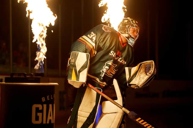 Belfast Giants' Tyler Beskorowany before Sunday's Elite Ice Hockey League Playoff game against the Coventry Blaze at the SSE Arena, Belfast.     Photo by William Cherry/Presseye