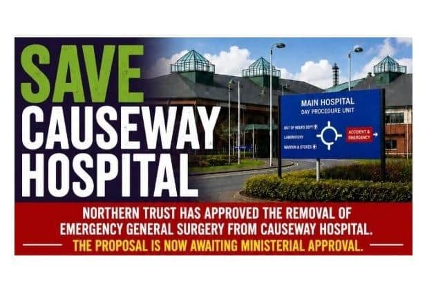 Health union launches petition to save Causeway Hospital services while campaign groups call for action