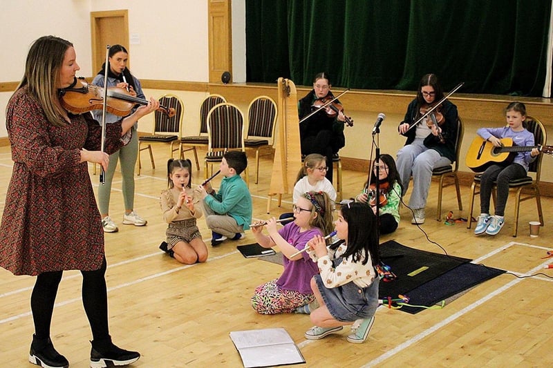 Colleen, Lisa, Jasmine and Caitlin supporting Dunloy Comhaltas young musicians