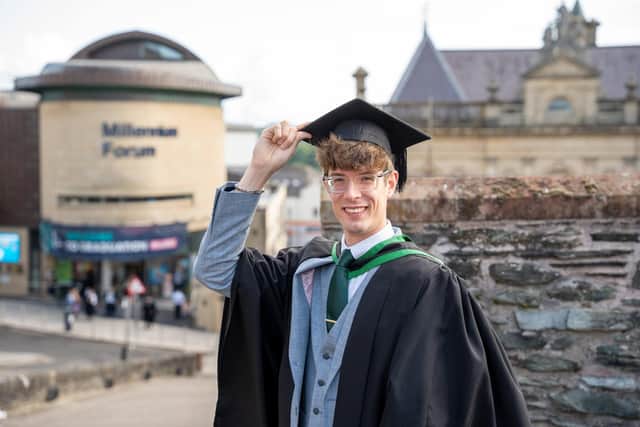Joshua Johnston, who graduated with a BSc Hons Business Studies with Options (Marketing) programme from Ulster University. Joshua is currently working with Visit Derry, promoting a city that has become his ‘second home’. Picture: supplied by UU