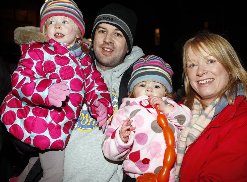 Stephen and Clare Wilson with children Caitlin and Lauren enjoying the switch on of the Christmas Lights in Portstewart in 2010
