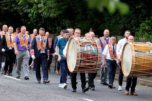 Broughshane LOL 503 on parade at the Braid Twelfth demonstration.