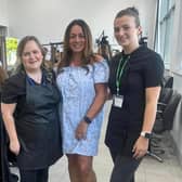Amy Dunn and Leanne Hall, students from South West College were recently selected to compete at the WorldSkills regional hairdressing finals held in Belfast Met. The students are pictured with tutor, Mandy McMaster. Credit: SWC