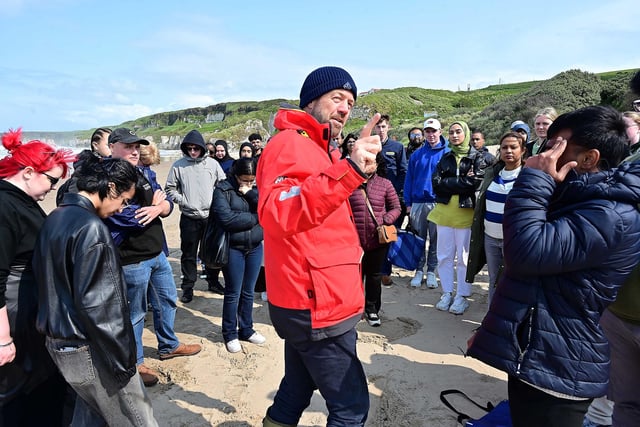 “We often see the spectacle of sport, but not always the footprint it leaves behind.” – Professor Derek Jackson led a beach field session at Whiterocks during the Sustainable Innovation Challenge, hosted by UU and backed by The R&A, helping students explore the environmental impact of major sporting events