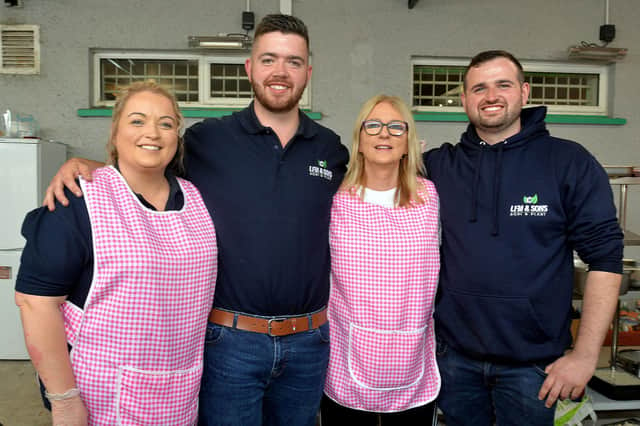 Working hard behind the scenes at the 'Double Trouble' charity weekend at Wolfe Tones GAC, Derrymacash are from left, organiser, Melissa Maginn, Padraig Maginn, Jacqueline Kane and Tiernan Maginn. LM35-244.