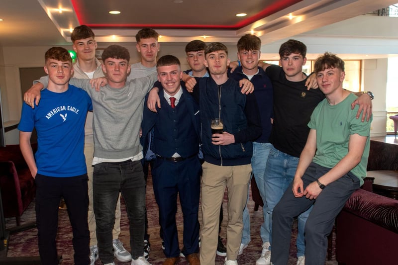 Members of the Portadown FC 18s team pictured at the club's end of season dinner. PT19-223.