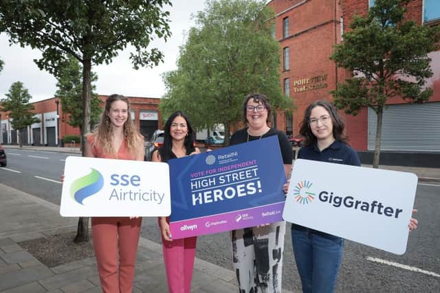 Anett Hatarik, SSE Airtricity; Michele Bryans, Chief Executive of EastSide Partnership; Joelene Poole, Retail NI and Estera Obuchowska, Gig Grafter.