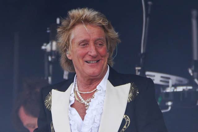 Rod Stewart performing on the Pyramid Stage during the Glastonbury Festival at Worthy Farm in Somerset. Photo: Ben Birchall/PA Wire