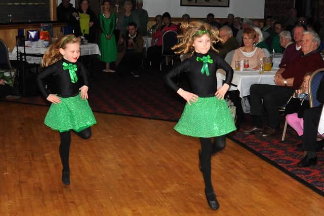 Young Irish dancers displaying their steps at the Halfway House Hotel.
