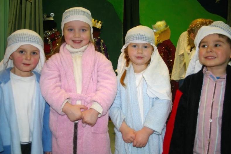 Performers in the 2006 Rocking Horse Nursery Nativity play at Greenisland Baptist Church.