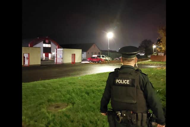 PSNI patrolling the Ballyoran Park area of Portadown after ongoing issues of anti-social behaviour.