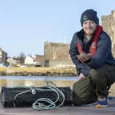 Dr Nick Baker-Horne, Marine Conservation Manager with Ulster Wildlife, welcomes the new native oyster nursery at Carrickfergus Marina which will help support the recovery of Belfast Lough’s small but endangered native oyster population