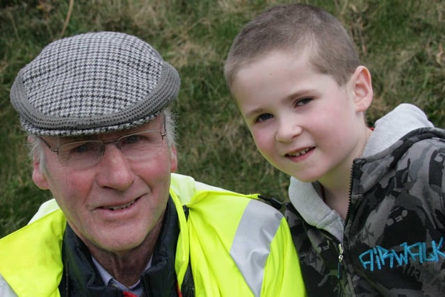 Jimmy and Ciaran McVeigh pictured at the St Patrick's Day ploughing match held at Ballycastle in 2009