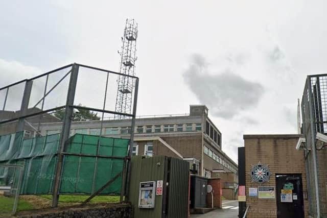 Although a 40-metre mast is already present at the PSNI station base in Armagh, planning permission has been refused for a 25-metre phone mast close by. Credit: Google