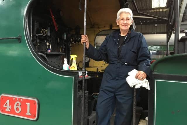 Gill on the footplate of No. 461 when the project started.