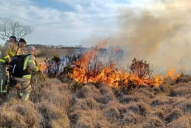 Firefighters were called to reports of a gorse fire at Conogher Road, Dervock, Ballymoney. Firefighters used beaters and knapsack sprayers to extinguish the fire. The cause of the fire is believed to be deliberate. CREDIT NIFRS