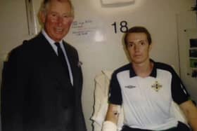 King Charles III with Bryan during a hospital visit.