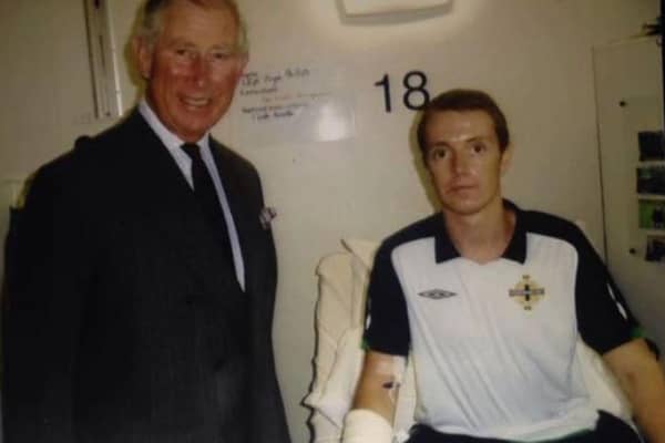 King Charles III with Bryan during a hospital visit.