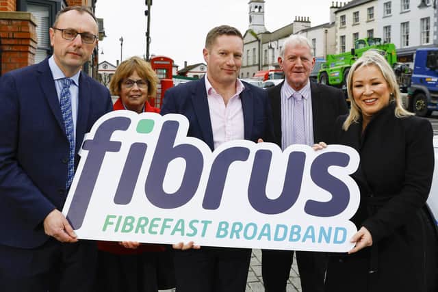 Keith Buchanan, MLA, Cllr Anne Forde, Colin Hutchinson, Fibrus, Cllr Sean Clarke, Michelle O’Neill, MLA.