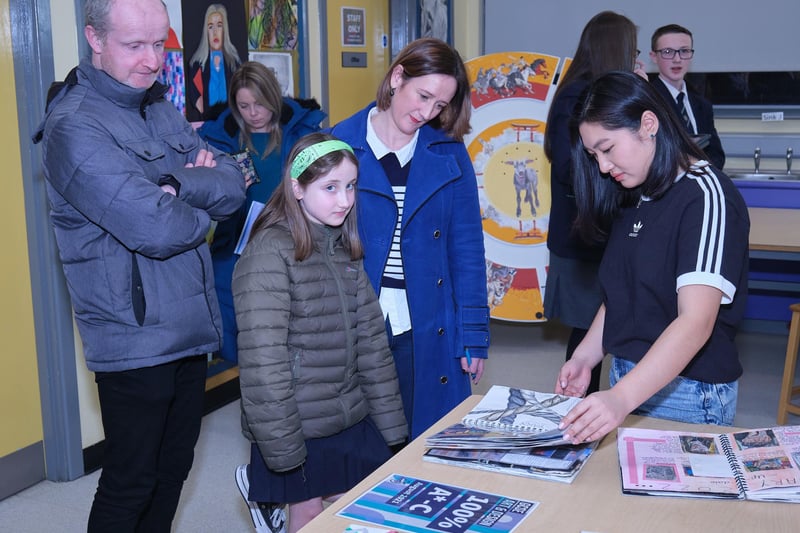 Visitors view some the excellent art work on display at the Sperrin Integrated College Open Event in Magherafelt.