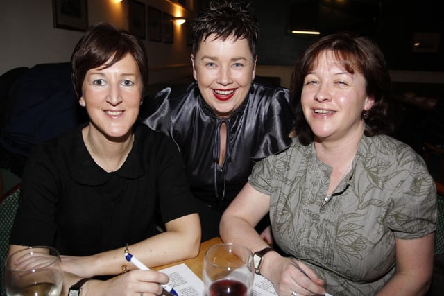 Rhona Murphy, Donna Mallon, and Judy Barr pictured during the Portrush RNLI fundraising night at the races held in Portrush Yacht Club in 2008