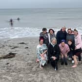 Extern Embrace members enjoyed a special ‘celebration dip’ at Ballygally.