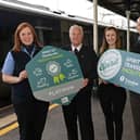 Coleraine Bus & Rail Centre has achieved a top ‘Platinum’ award in the 2023 SPIRIT of Translink Facility Awards delivered in partnership with Keep Northern Ireland Beautiful (KNIB) Pictured celebrating their achievement are l-r Brenda Sharky, Mairead Campbell, Translink, Sinead Murray (KNIB) and Chris Allen, Translink.   Credit Translink