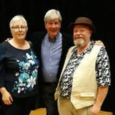 Historical society speaker Jim Conway and his wife Jacky with Joe Mahon.