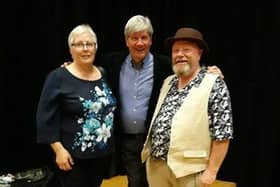 Historical society speaker Jim Conway and his wife Jacky with Joe Mahon.