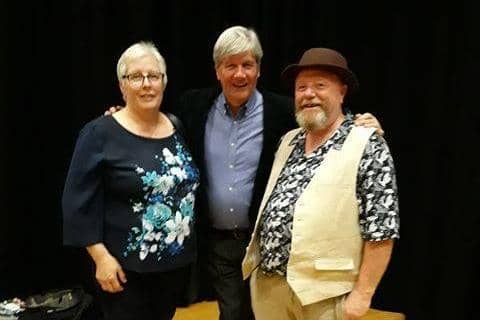 Historical society speaker Jim Conway and his wife Jacky with Joe Mahon.