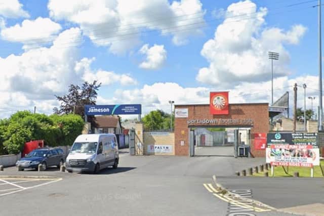 Shamrock Park, home of Portadown FC in Portadown, Co Armagh.