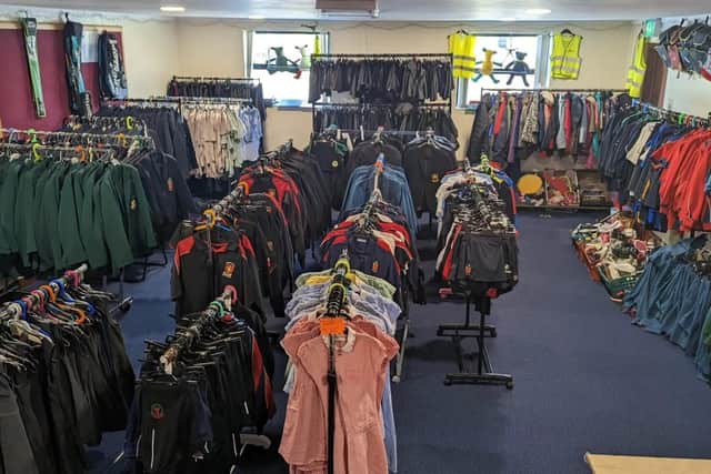 The School Uniform Bank at Trinity Methodist Church has plenty of uniforms  and supplies on hand for local families struggling to kit out their kids for the new school term. Pic credit SUB