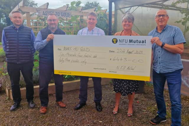 Ashes to Gold Representatives with Robert Calvin, Ian Gregg and Sheelagh Wynne from NFU Mutual. Credit NFU Mutual