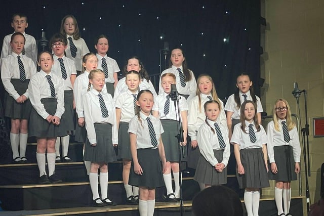 Members of the school's junior and senior choirs.