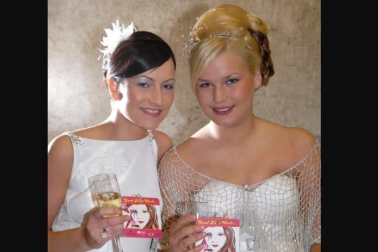 Laura Morris and Katie Saunderson modelling for Haze Academy at the  2007 Good Hair Week.