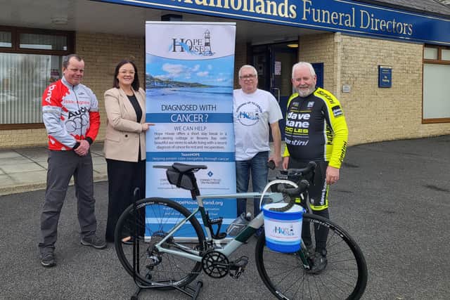(From left to right) Jim Adams; Emma Moore, Funeral Partners business development manager; Sam McCullough Hope House Ireland trustee and Peter Mulholland.