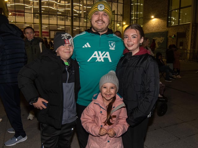 Waiting for the fireworks to start are, Kieran Headley and children from left, Eóghan, Aoibhe and Caragh.